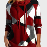 Sweter z artystycznym wzorem i kapturem