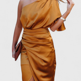 Danica Płynna Sukienka z Eleganckim i Wiecznym Sylwetką