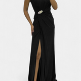 Sukienka Maxi Emilia z Plisowaniami i Boku