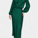 Maria Maxi Sukienka z Wysokim Kołnierzem i Kolorowymi Detalami