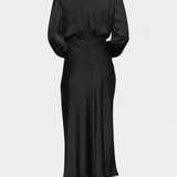 Maria Maxi Sukienka z Wysokim Kołnierzem i Kolorowymi Detalami