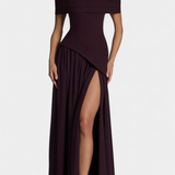 Sukienka bez Rękawów z Szyfonu z Bocznie Rozcięciem