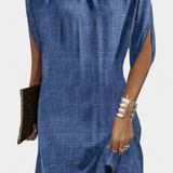 Sukienka Ena Midi Bez Czasowych Ram z Okrągłym Dekoltem