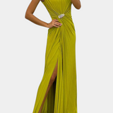 Sukienka Maxi Emilia z Plisowaniami i Boku