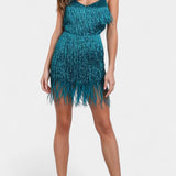 Miryana Mini Sukienka z Piórami