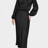 Maria Maxi Sukienka z Wysokim Kołnierzem i Kolorowymi Detalami