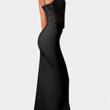 Sukienka Midi Filipa z Gorsetem i Asymetrycznymi Falbanami