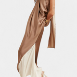 Sukienka Petra Maxi z Nieregularnym Dekoltem i Odkrytym Plecami