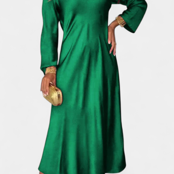 Sukienka Martina z dekoltem V i długimi rękawami