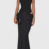 Sukienka Leona Maxi z Cienkimi Ramiączkami i Wydłużonym Sylwetką