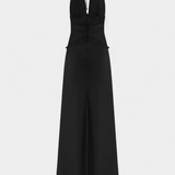 Sukienka Martina z Halterem i Przezroczystym Koronkowym Pasem