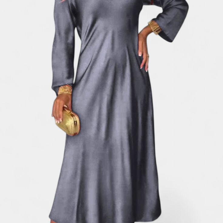 Sukienka Martina z dekoltem V i długimi rękawami