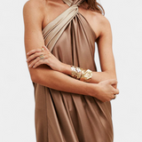 Sukienka Petra Maxi z Nieregularnym Dekoltem i Odkrytym Plecami