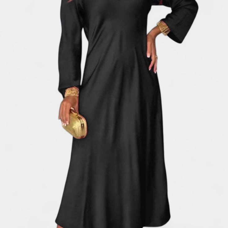 Sukienka Martina z dekoltem V i długimi rękawami