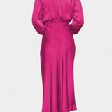 Maria Maxi Sukienka z Wysokim Kołnierzem i Kolorowymi Detalami