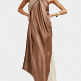 Sukienka Petra Maxi z Nieregularnym Dekoltem i Odkrytym Plecami