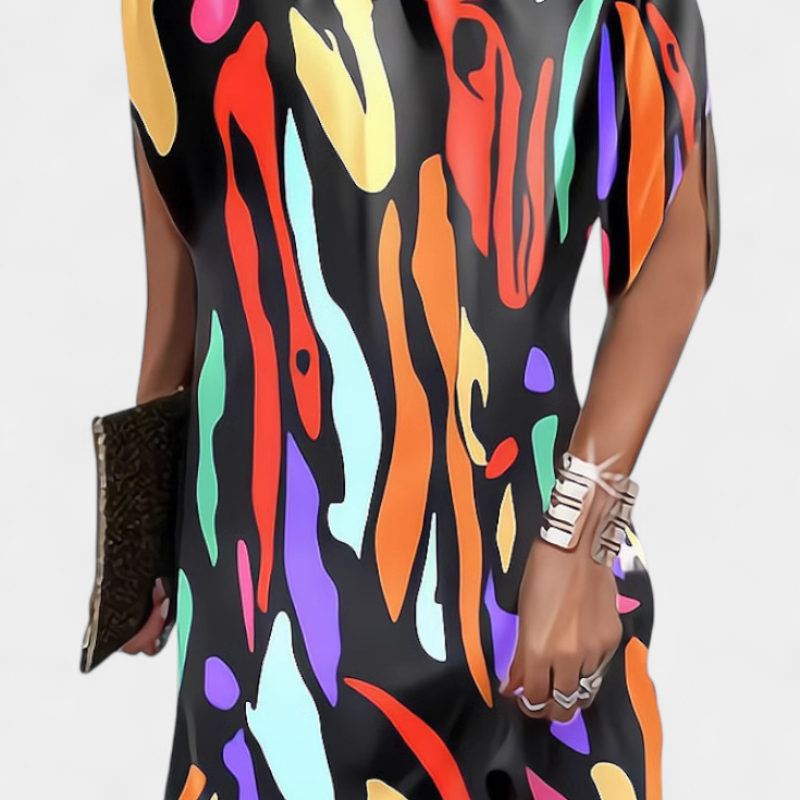 Sukienka Ena Midi Bez Czasowych Ram z Okrągłym Dekoltem