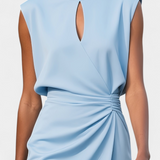 Sukienka Masha Midi z Długimi Rękawami i Okrągłym Dekoltem