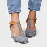 Czarny - Ortopedyczne buty na wysokim obcasie