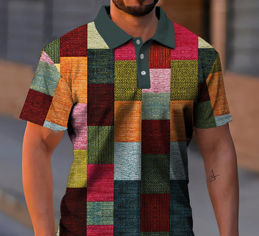 Wzorzysta koszulka polo dla mężczyzn