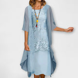 Aurora - Elegancka Dwuczęściowa Sukienka Chiffonowa