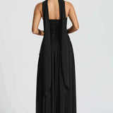 Malia | Długa suknia ślubna z rozcięciem i drapowaniem