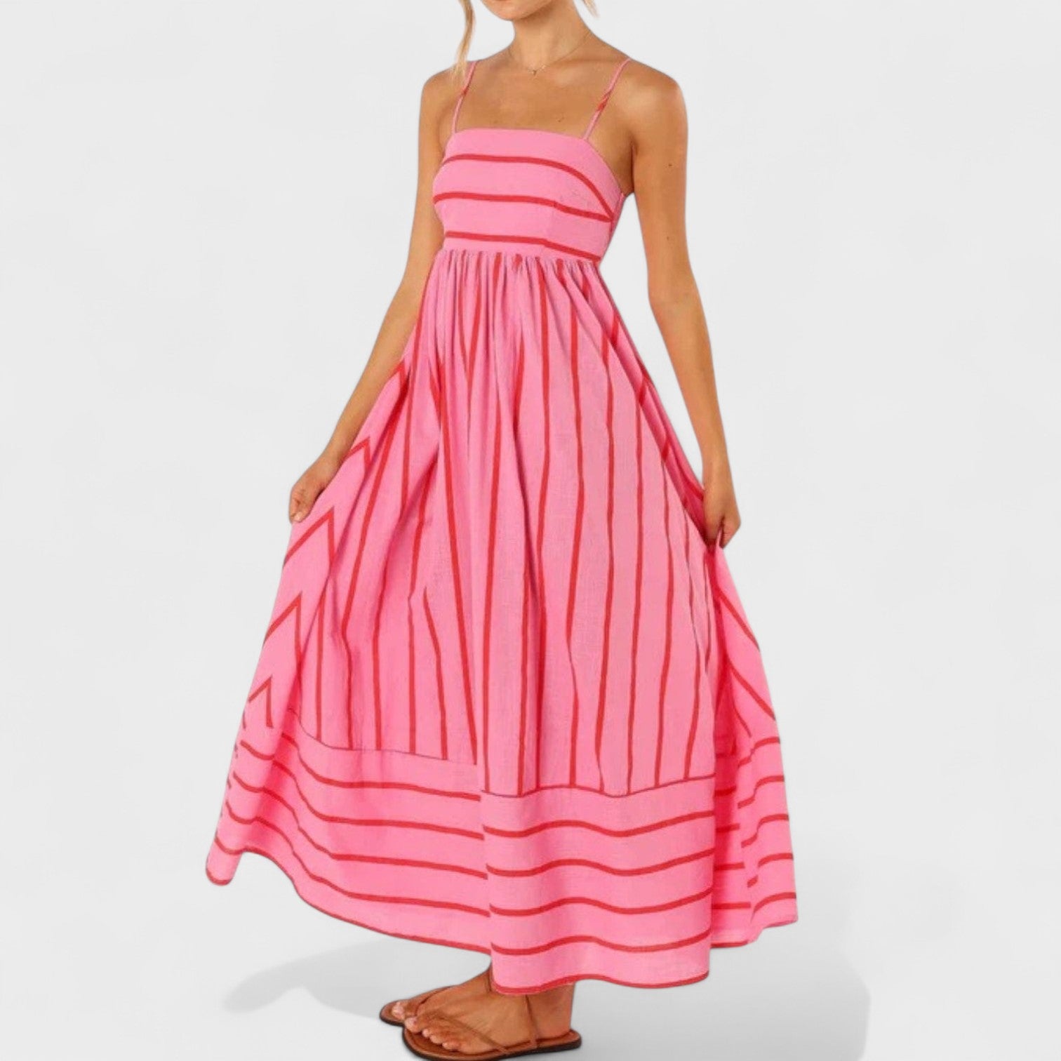 Izabel - Długa sukienka w paski