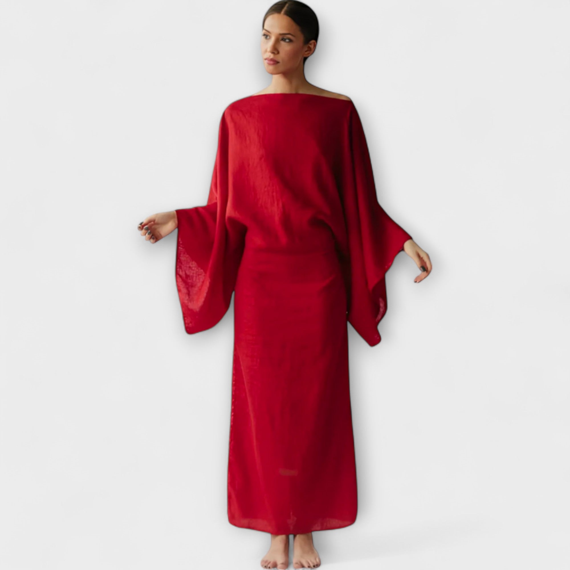 Dana - Sukienka kimono z lnu i bawełny