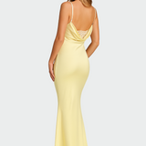 Sukienka Satynowa z Odkrytym Plecami