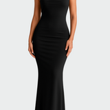 Sukienka Satynowa z Odkrytym Plecami